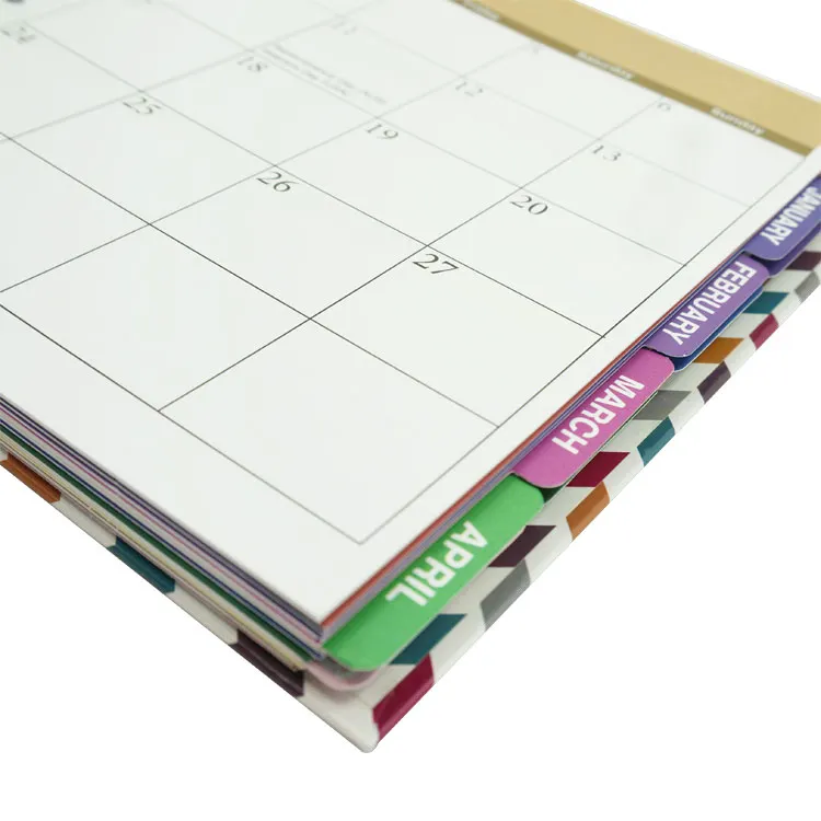 Cover & 240pages Text & 36 pages divider custom print spiral planner book note book with tab