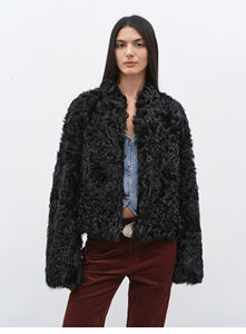 <span class=keywords><strong>Manteau</strong></span> en peau de mouton <span class=keywords><strong>toscane</strong></span> importé pour femmes jeune modèle féminin noir vêtements d'extérieur d'hiver décontractés teints à la taille 5XL - Product Image 6