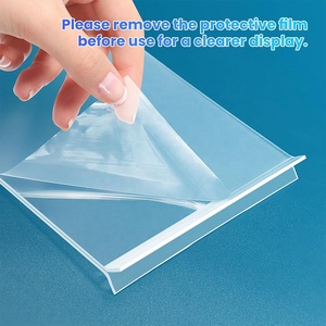 Suporte de Acrílico para Sinalização 4x6, Pacote com 15, Transparente, Dupla Face, Expositor Vertical de Mesa para Cardápio, Ideal para Restaurantes - Product Image 3