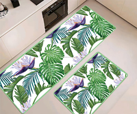 Tapis de cuisine anti-fatigue floral, antidérapant, imperméable, résistant aux taches, facile à nettoyer, en PVC, pour évier de cuisine, bureau, buanderie