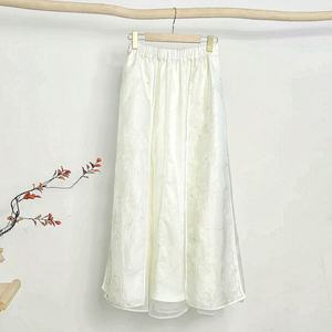 กระโปรงชีฟองผู้หญิงอเนกประสงค์รุ่นใหม่ ฤดูใบไม้ผลิ/ฤดูร้อน ปี 2025 สไตล์จีนแบบใหม่ ผ้าชีฟองลายแจ็คการ์ด กระโปรงทรงครึ่งตัวสไตล์เรโทร - Product Image 6