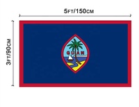Drapeau du territoire de Guam de haute qualité 100% polyester 3x5 pieds, marque WAYNES, imprimé numériquement, doux, en stock