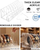 Organisateur de ceintures en acrylique - Support de rangement transparent pour ceintures avec séparateurs amovibles - 7 compartiments et support de présentation