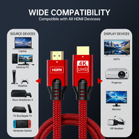 Câble HDMI 4K de 30 mètres en gros d'usine, amplificateur de signal 18 Gbit/s, ARC, coque en aluminium, câble tressé pour HDTV