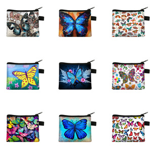 Nuevo Monedero Infantil con Estampado de Mariposas, Porta Tarjetas Portátil para Estudiantes, con Cierre de Poliéster Transpirable - Product Image 1