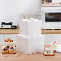 Boîtes à gâteaux en carton blanc recyclables, sûres pour les aliments, imprimées quadricolore, avec fermeture magnétique et fenêtre, idéales pour les collations