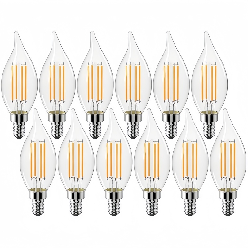 Best Selling Vintage Edison Candle Bulb Led Glass Chandelier Filament Lamp Retro Amber Clear 4 E12 E27 Warehouse