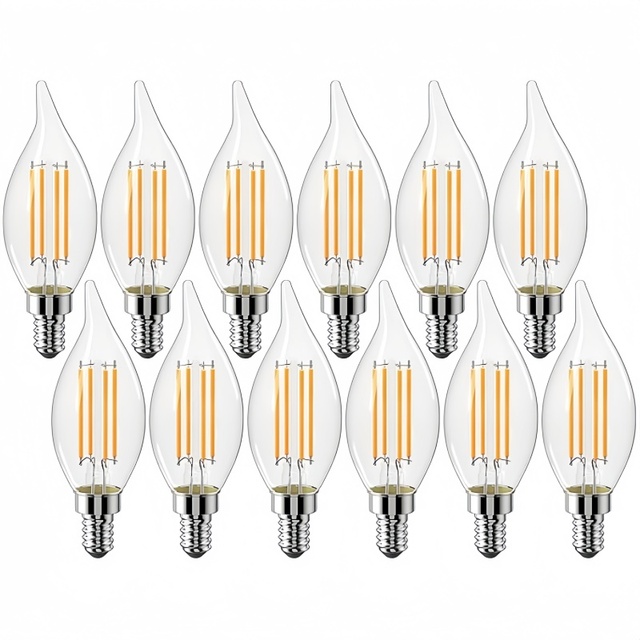 Best Selling Vintage Edison Candle Bulb Led Glass Chandelier Filament Lamp Retro Amber Clear 4 E12 E27 Warehouse