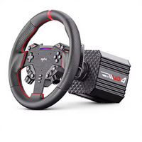 Volant de simulation de course PXN VD4 Direct Drive, 11 pouces, avec jante en cuir détachable, support de fixation sur bureau réglable pour jeux de course sur PC