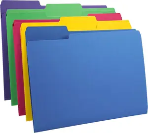 Temel dosya klasörleri, mektup boyutu, ağır 1/3 kesim sekmesi çeşitli renkler