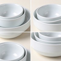 Bol à salade en céramique blanc écologique, vente en gros, vaisselle minimaliste en porcelaine, bol multi-tailles, boîte cadeau, vaisselle personnalisée