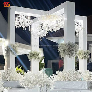 SMOOTH Outdoor <b>Wedding</b> Mandap Arch White <b>Frame</b> Stand With RGB Led Light For Events Stage Decoration - Product Image 2