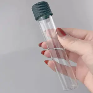 Small Glass Vial 10ml 15ml 20ml 30ml 50ml Clear Round Child Resistant Glass Vial Small Glass Tube With Screw Cap
