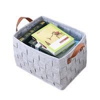 Panier de sac de rangement en feutre fait main non tissé avec logo salon OPP sac organisateur de vêtements simple 100% Polyester 3MM Rectangle