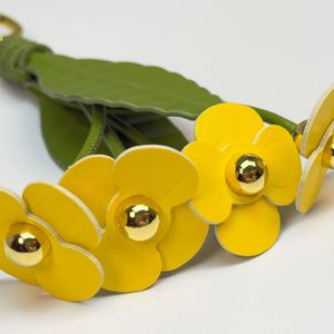 Yellow Pu Leather Stylish Purse New Arrival Flower <b>Bag</b> <b>Charm</b> for Women Girls - Product Image 5
