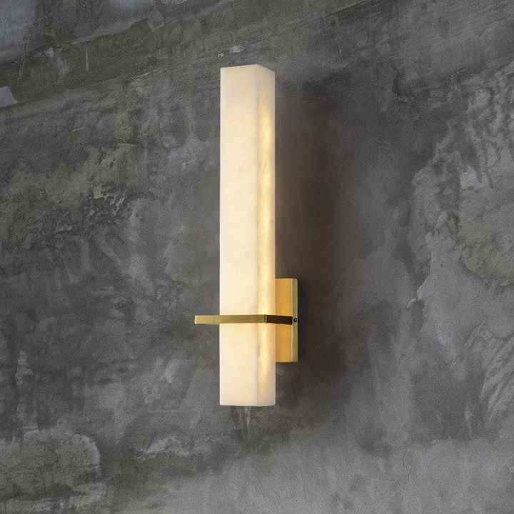 Modern Design Copper Marble Wall Lamp Alabaster Sconce Fixture Light