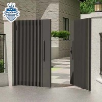 Portails de garage en aluminium noir de haute qualité, portail battant pour villa, double portail automatique en aluminium pour entrée