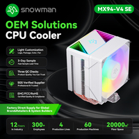 Refroidisseur CPU Snowman ARGB Sync 4 caloducs 120 mm ventilateur PWM en aluminium avec contrôle logiciel pour Intel LGA1700 pour AMD AM5 Gaming