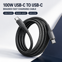 Câble de charge rapide USB C vers USB C 60W 3A PD, tressé en nylon, connecteur en alliage de zinc, fournisseur OEM en gros