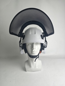 <span class=keywords><strong>Casque</strong></span> de sécurité forestier HBC blanc avec visière en maille métallique, réduction du <span class=keywords><strong>bruit</strong></span>, protège-oreilles noirs, <span class=keywords><strong>casque</strong></span> de protection pour le travail du bois - Product Image 4
