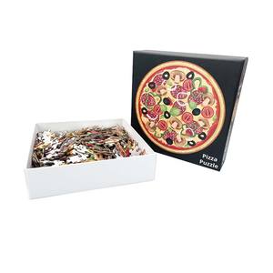 Fabricante al por mayor redondo <span class=keywords><strong>Pizza</strong></span> rompecabezas niños divertidos juguetes educativos papel cartón rompecabezas para la decoración del hogar - Product Image 1