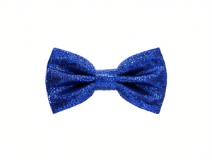 Nœud papillon à paillettes bleu saphir pré-noué, accessoire formel métallique - Product Image 1