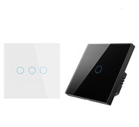 Interrupteur d'éclairage intelligent UEMON pour maison connectée, compatible Zigbee, norme UE/Royaume-Uni, 1/2/3 boutons, tactile, en verre, avec cadre en aluminium, fil neutre universel