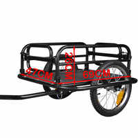 Remorque de vélo pliable en acier pour le transport de marchandises, homologuée CE, charge utile de 60 kg, couleur argent, poids net de 14,7 kg, poids brut de 16,8 kg, norme OEM, vente en gros