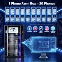 Rack de téléphonie mobile haute densité 64 Go de RAM pour 20 téléphones Android avec 4/6 Go de ROM pour le télétravail et les assistants virtuels