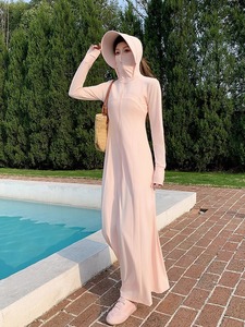 <span class=keywords><strong>Robe</strong></span> <span class=keywords><strong>longue</strong></span> noire ajustée pour femme, nouvelle collection été, avec logo personnalisé, protection <span class=keywords><strong>UV</strong></span> UPF40+, en Spandex/Nylon, col boutonné, <span class=keywords><strong>anti</strong></span>-<span class=keywords><strong>UV</strong></span> - Product Image 5