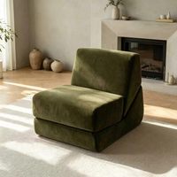 Canapé-lit convertible en tissu peluche jaune, canapé-lit pliable, fauteuil d'appoint moderne et minimaliste pour chambre et appartement