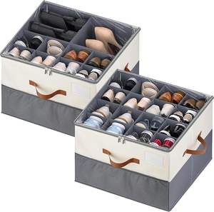 Shoe Organizer for Wardrobe Shoe Storage Containers Linen Multifunction Adjustable Dividers <b>Saving</b> Shoe <b>Box</b> Organizers Bins - Product Image 1