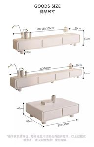 Meuble TV moderne de style minimaliste blanc, meuble de divertissement multimédia <span class=keywords><strong>pour</strong></span> le salon - Product Image 4