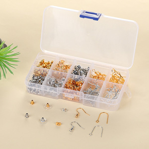 Kit de accesorios para pendientes, ganchos metálicos para orejas, forros, accesorios de joyería para mujeres, manualidades hechas a mano, suministros para hacer joyas DIY - Product Image 1