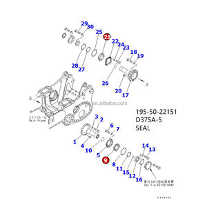 Sello de Eje de Pivote de Repuesto Original Número de Pieza 195-50-22151 1955022151 para Bulldozer Komatsu - Product Image 5