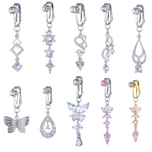 Gaby Nouveau Anneau de <span class=keywords><strong>Nombril</strong></span> Papillon Cœur Non-Perçant, <span class=keywords><strong>Clip</strong></span> Mignon pour <span class=keywords><strong>Nombril</strong></span>, Faux <span class=keywords><strong>Piercing</strong></span> de <span class=keywords><strong>Nombril</strong></span>, Manchette de <span class=keywords><strong>Nombril</strong></span>, Bijou - Product Image 1