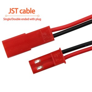 2-pin Konnektör Kablosu Led Erkek-Dişi Fiş 2-pin Kırmızı-Siyah Tek Uçlu Kalaylı Kırmızı Model Uçak Bağlantı Kablosu - Product Image 2