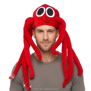 Nouveaux arrivants 2018 drôle parti chapeaux d'animaux en peluche pieuvre rouge chapeau pour <span class=keywords><strong>bonne</strong></span> <span class=keywords><strong>année</strong></span> MFJ-0094 - Product Image 1