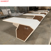Table de bureau en surface solide de forme droite fabriquée en Chine, design unique, bureau de direction pour manager