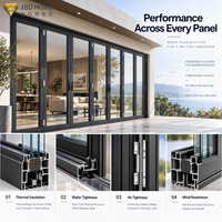Porte pliante en aluminium à rupture de pont thermique NFRC, double vitrage, système de patio extérieur, pour projets résidentiels et villas