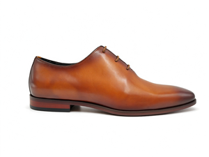 Chaussures habillées pour hommes en cuir véritable marron, à bout pointu, à lacets, pour affaires, mariage, cérémonies, avec doublure en peau de porc et semelle en caoutchouc - Product Image 3