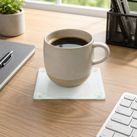 Dessous de verre blanc tasse tasse Sublimation caboteur Transparent rond carré verre Pad caboteur écologique