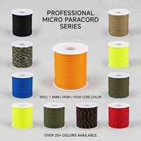 Micro-paracorde 1,8 mm, bobine de 350 m, cordon de macramé fin tressé et enduit, haute ténacité, pour confection de vêtements, bricolage, pêche, camping, carillon éolien