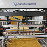 Machine à fabriquer des sacs en polyéthylène PP avec ligne d'insertion, de découpe et de couture de film PE pour sacs tissés