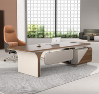 Nouvel arrivage Directeur en forme de L Bureau Table Manager PDG Boss Mobilier de bureau Utilisation de bureau Bureau de direction de 3.2m avec double armoire