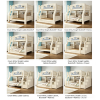 Lit superposé double en pin massif de style américain moderne avec rangement, pour parents et enfants, écologique, vente en gros