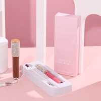 Berlian tahan air tahan lama Makeup hadiah lipstik pena kustom Vegan Glitter pribadi Label beludru Matte lipstik cair Set