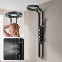 Système de panneaux de douche de luxe intelligents à affichage LED, avec robinet en céramique, en acier inoxydable, pour SPA, massage et cascade