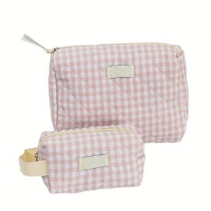 Bolsa de Maquillaje Acolchada para Mujer, Bolsa de Cosméticos Floral, Bolsa de Maquillaje de Viaje Grande, Bolsa de Aseo con Estética Coqueta - Product Image 1