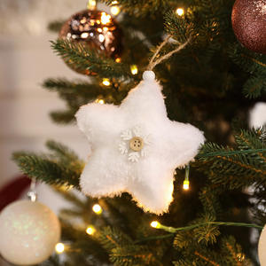 Décoration de sapin de Noël en peluche faite à la main, étoiles et chevaux, collection de Noël, ornements en peluche, porte-chaussettes - Product Image 2